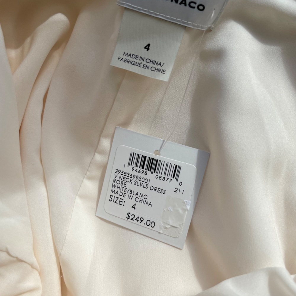 Club Monaco V-Neck Sleeveless Midi Dress - White, Size 4 - Picture 6 of 7
